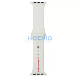   Audi Sport Red Logo szilikon óraszíj Apple Watch 40/41/42mm készülékhez fehér