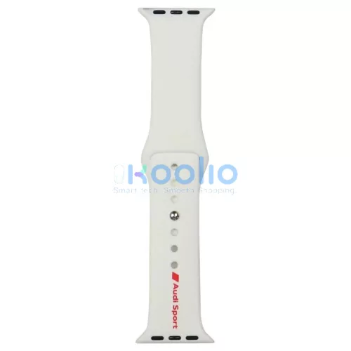 Audi Sport Red Logo szilikon óraszíj Apple Watch 40/41/42mm készülékhez fehér