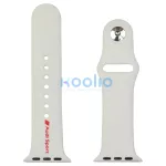 Audi Sport Red Logo szilikon óraszíj Apple Watch 40/41/42mm készülékhez fehér