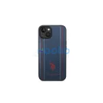 US Polo USHCP14MPFAV iPhone 14 Plus / 15 Plus készülékhez 6,7 hüvelykes tok Leather Stitch tengerészkék