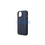US Polo USHCP14MPFAV iPhone 14 Plus / 15 Plus készülékhez 6,7 hüvelykes tok Leather Stitch tengerészkék