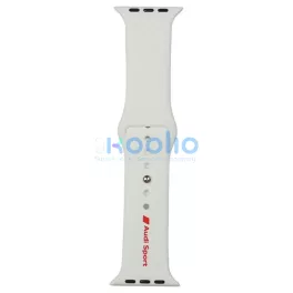   Audi Sport Red Logo szilikon óraszíj Apple Watch 44/45/46/49mm készülékhez fehér