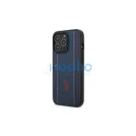 US Polo USHCP14XPFAV iPhone 14 Pro Max készülékhez 6,7" tengerészkék Leather Stitch tok