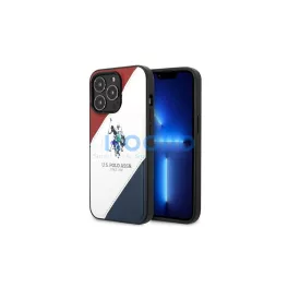   US Polo USHCP14XPSO3 iPhone 14 Pro Max 6,7 készülékhez tok Tricolor Embossed fehér