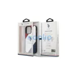 US Polo USHCP14XPSO3 iPhone 14 Pro Max 6,7 készülékhez tok Tricolor Embossed fehér