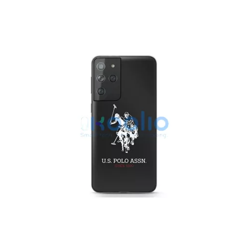 US Polo USHCS21LTPUHRBK Samsung Galaxy S21 Ultra G998 készülékhez telefon tok Shiny Big Logo fekete