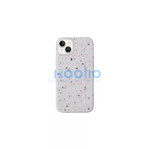 UNIQ Coehl Terrazzo tok iPhone 14 Plus / 15 Plus készülékhez 6,7 homokkő