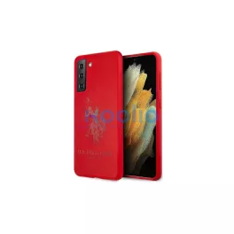   US Polo USHCS21SSLHRTRE Samsung Galaxy S21 G991 készülékhez Silicone On Tone tok piros