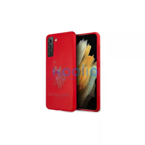 US Polo USHCS21SSLHRTRE Samsung Galaxy S21 G991 készülékhez Silicone On Tone tok piros