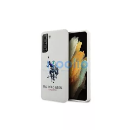   US Polo USHCS21SSLHRWH S21 G991 készülékhez Silicone Logo tok fehér