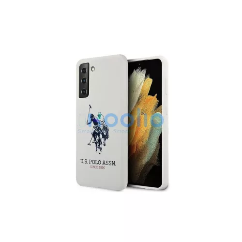 US Polo USHCS21SSLHRWH S21 G991 készülékhez Silicone Logo tok fehér