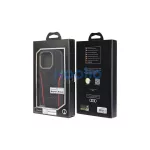 Audi valódi bőr MagSafe iPhone 14 Pro 6.1" készülékhez kemény tok fekete-piros AU-TPUPCMIP14P-R8/