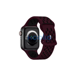   Beline Apple Watch készülékhez New SportSilicone szíj 38/40/41 mm, bordó–fekete, borvörös–fekete doboz