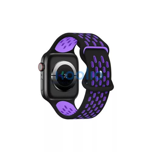 Beline Apple Watch készülékhez New SportSilicone szíj 38/40/41mm fekete/lila doboz