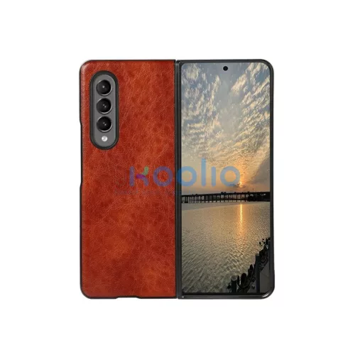 Beline Etui bőr tok Samsung Z Fold3 készülékhez barna