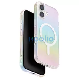   UNIQ Iridescia tok iPhone 17 készülékhez, Magclick Charging holo quartz