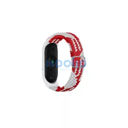   Beline Mi Band 3/4 készülékhez Textilered/white szíj piros/fehér