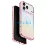UNIQ Iridescia tok iPhone 17 Pro Max készülékhez Magclick Charging pink prism rózsaszín
