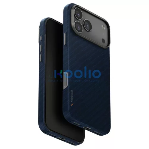 UNIQ Keva EDGE tok iPhone 17 Pro Max készülékhez, Magclick Charging töltő kék