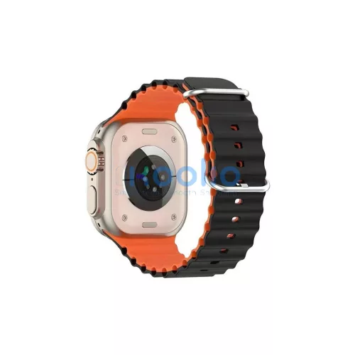 Beline Apple Watch Silicone Waves óraszíj Apple Watch készülékhez 38/40/41mm – fekete-narancs doboz