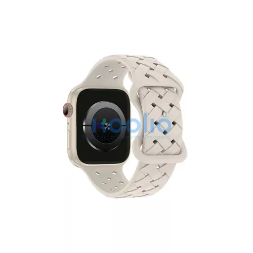 Beline Apple Watch készülékhez Silicone Woven szíj 38/40/41mm Box bézs/starlight