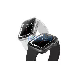   UNIQ Glase Case Apple Watch Series 7/8 41 mm készülékhez – dupla csomag, átlátszó füstszínű