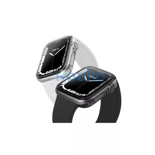 UNIQ Glase Case Apple Watch Series 7/8 41 mm készülékhez – dupla csomag, átlátszó füstszínű