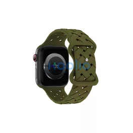   Beline Apple Watch készülékhez szilikon szőtt óraszíj 38/40/41 mm olíva / Oliver Box