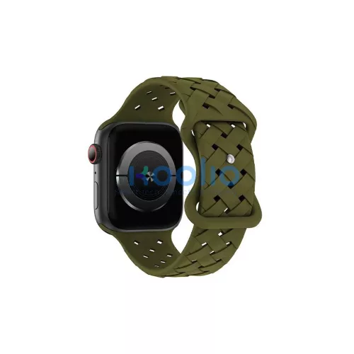 Beline Apple Watch készülékhez szilikon szőtt óraszíj 38/40/41 mm olíva / Oliver Box