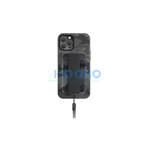 UNIQ Heldro tok iPhone 12 Pro Max 6,7 készülékhez camo antimikrobiális szénszürke