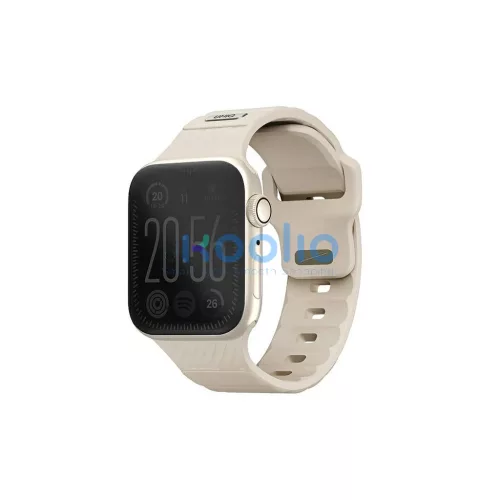 UNIQ Strap Stride Apple Watch Series 1/2/3/4/5/6/7/8/9/SE/SE3 38/40/41mm készülékhez FKM gumiszíj kaki/halvány