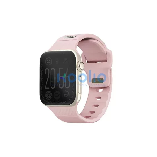UNIQ Stride Apple Watch Series 1/2/3/4/5/6/7/8/9/SE/SE2/SE3 készülékhez 38/40/41mm FKM gumiszíj rózsaszín/világos