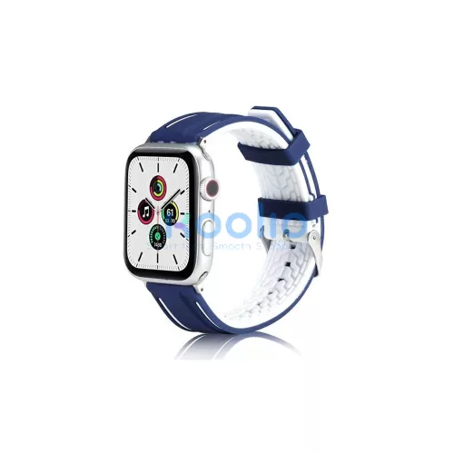Beline Apple Watch Solid Silicone szíj 38/40/41mm Apple Watch készülékhez tengerészkék/fehér