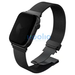   UNIQ Dante Pro óraszíj Apple Watch 42/41/40mm készülékhez, rozsdamentes acél, grafit fekete