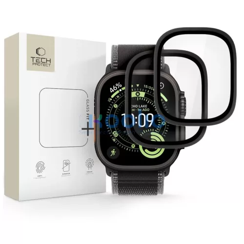Edzett üveg TECH-PROTECT Glass Ring 2-PACK Apple Watch Ultra 1/2/3 (49 MM) készülékhez fekete