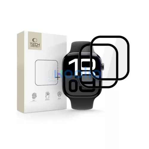 Tech-Protect Hibrid üveg kijelzővédő Glass Flex+ 2-PACK Apple Watch S10 / S11 46mm készülékhez fekete