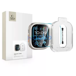   Temperált üveg kijelzővédő TECH-PROTECT Easy Set+ 2-PACK APPLE WATCH ULTRA 1/2/3 (49 MM) készülékhez átlátszó
