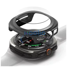   RINGKE SLIM & TEMPERED GLASS üvegfólia SAMSUNG GALAXY WATCH ULTRA 2024 / 2025 (47 MM) készülékhez titán fekete