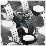 RINGKE SLIM & TEMPERED GLASS üvegfólia SAMSUNG GALAXY WATCH ULTRA 2024 / 2025 (47 MM) készülékhez titán fekete