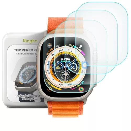 Edzett üveg Ringke ID FC Glass 4-PACK Apple Watch Ultra 1 / 2 / 3 (49 MM) készülékhez átlátszó