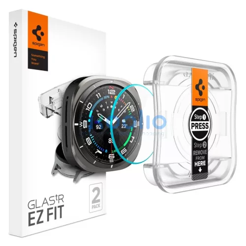 SPIGEN Glas.TR "EZ-FIT" 2-PACK Samsung Galaxy Watch Ultra 2024 / 2025 (47 MM) készülékhez megerősített üveg kijelzővédő átlátszó