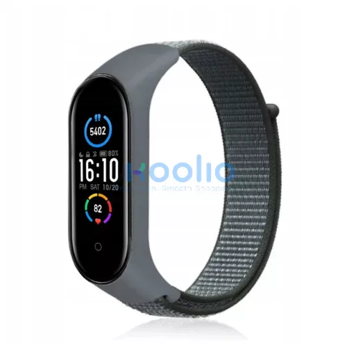 XIAOMI Mi Band 5/6/7 készülékekhez nylon szíj, szürke