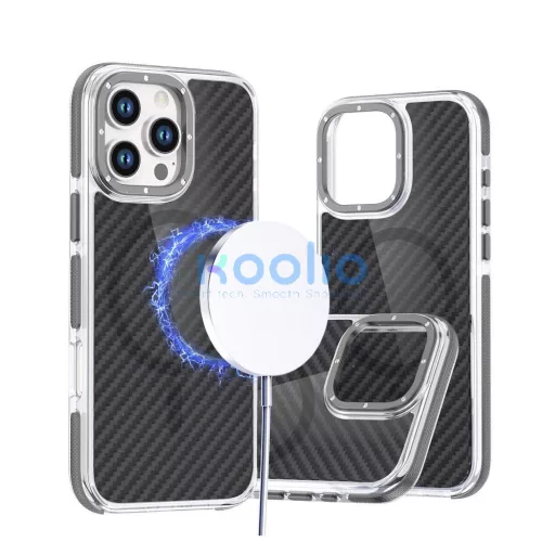 Xiaomi Redmi 14C / POCO C75 4G készülékhez Fiber tok MagSafe kompatibilis szürke