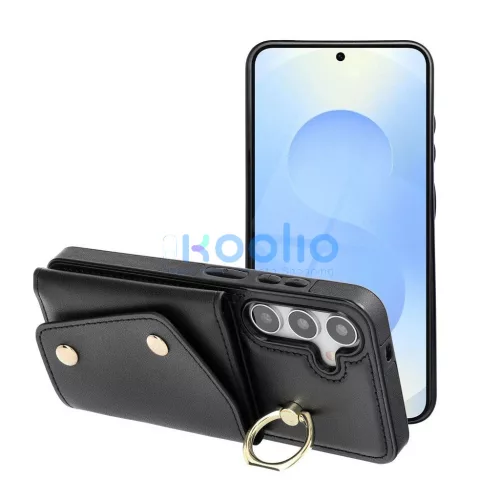 Wonder pénztárcatartós tok Samsung S25 EDGE készülékhez, fekete