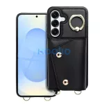 Wonder pénztárcatartós tok Samsung S25 EDGE készülékhez, fekete