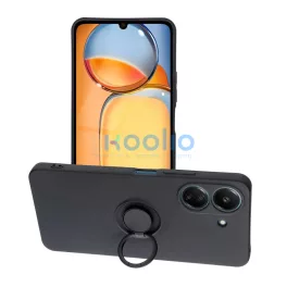   Xiaomi Redmi 13C / Poco C65 készülékhez Silicone Ring tok, fekete