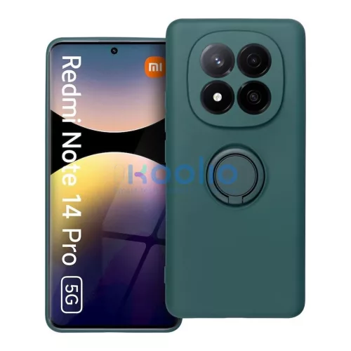 Xiaomi Redmi Note 14 Pro 5G készülékhez Silicone Ring tok zöld